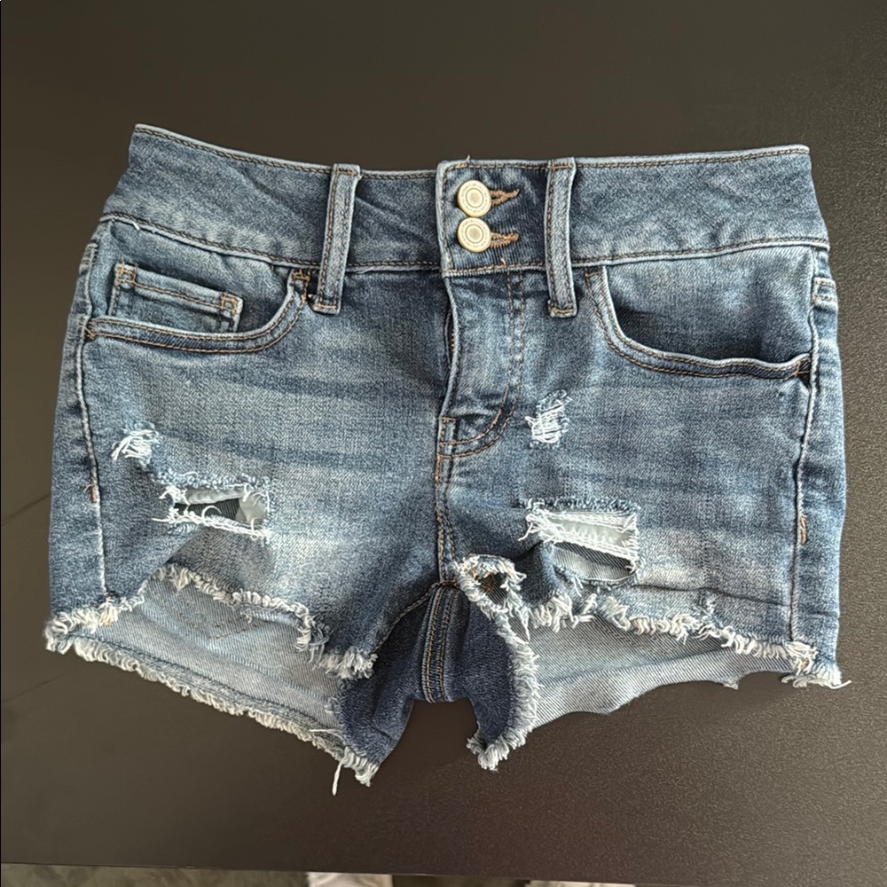 SO Blue Jean Shorts Distressed Frayed Hem